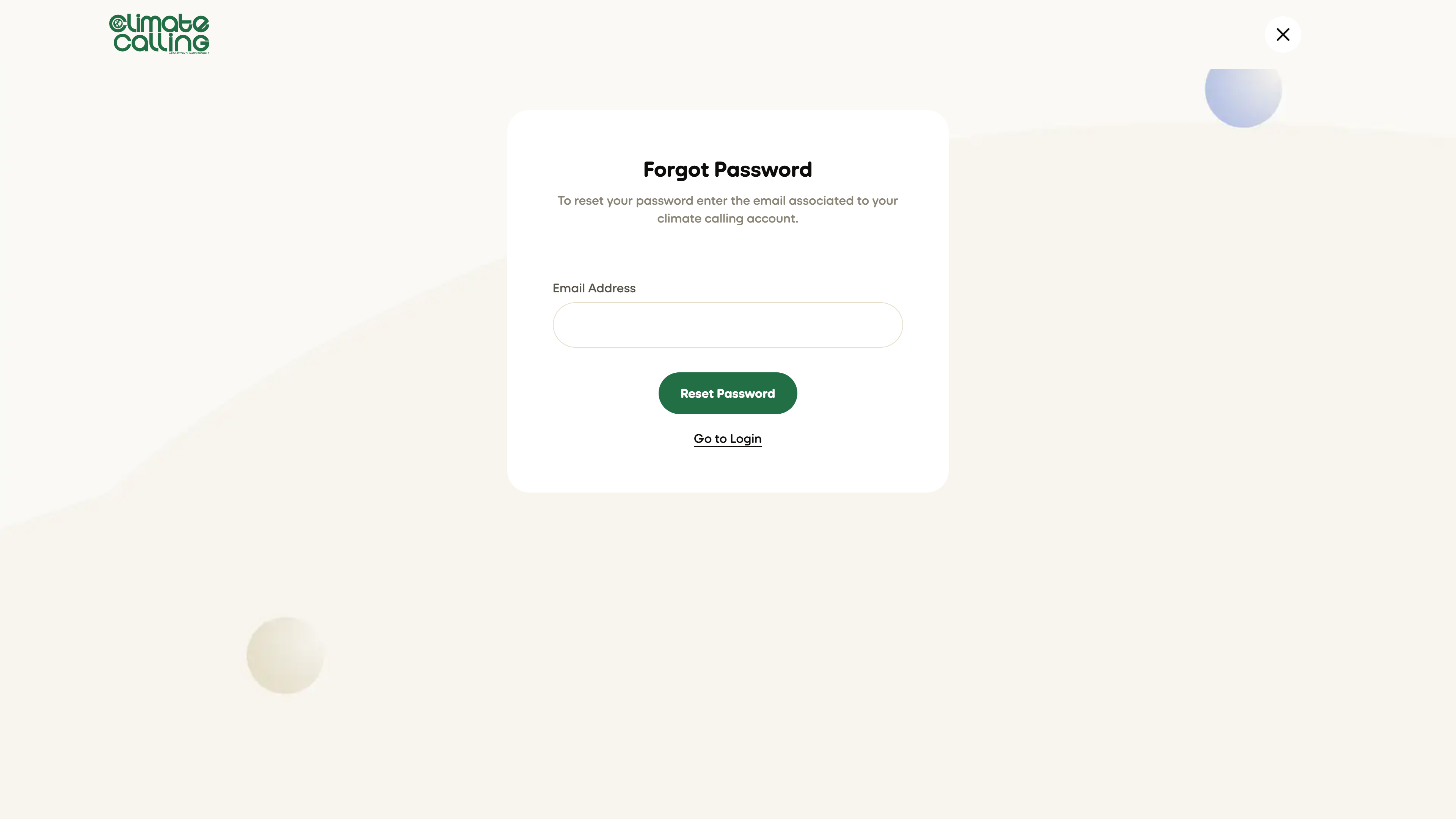 Forgot Password Screenshot