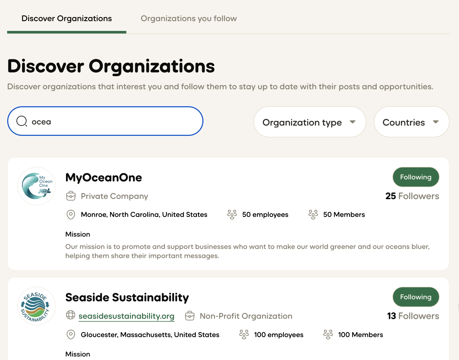 Higher Information Density Organization Search